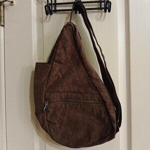 Ameribag Healthy Back Bag Backpack Crossbody Sling Pack Brown Nylon Gorpcore